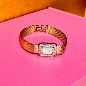 Dior Gold Mesh Bracelet with Sparkling Centerpiece